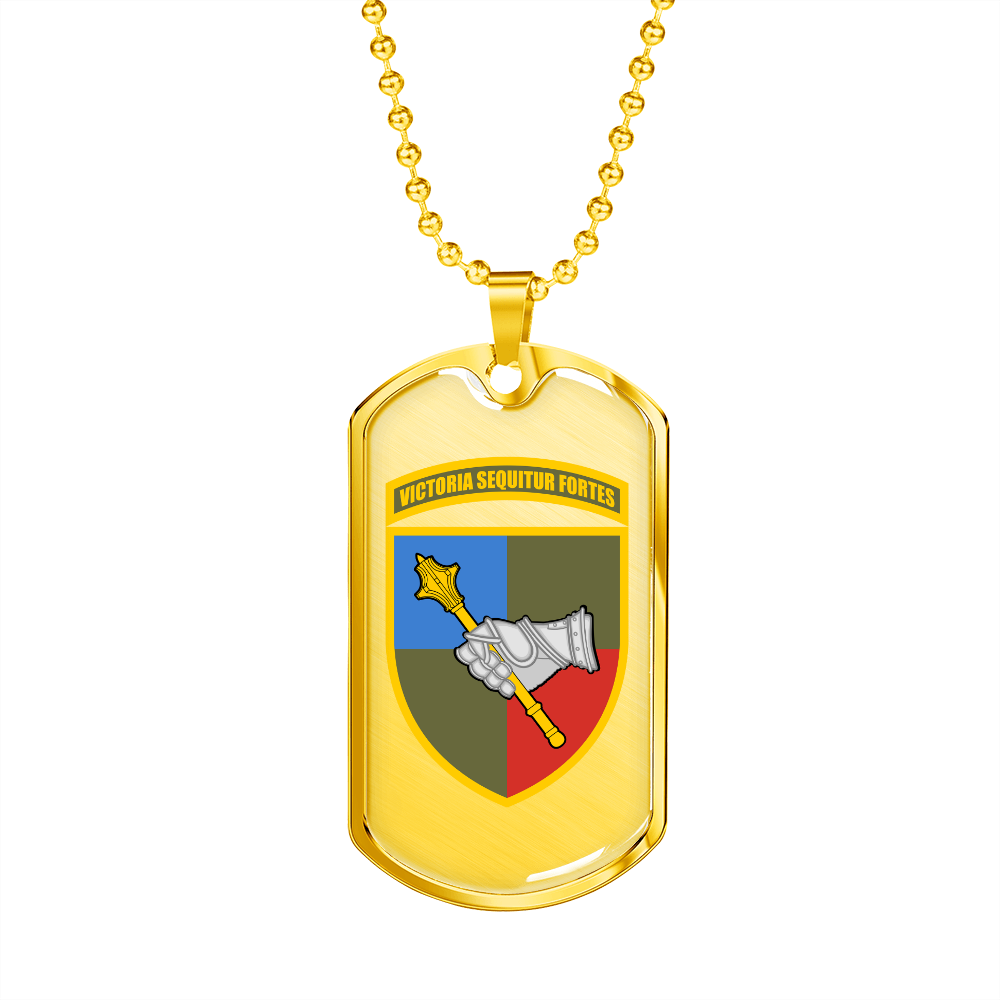 Ground Forces Command (Ukraine) - 18k Gold Finished Luxury Dog Tag Necklace