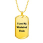 Love My Wirehaired Vizsla v4 - 18k Gold Finished Luxury Dog Tag Necklace