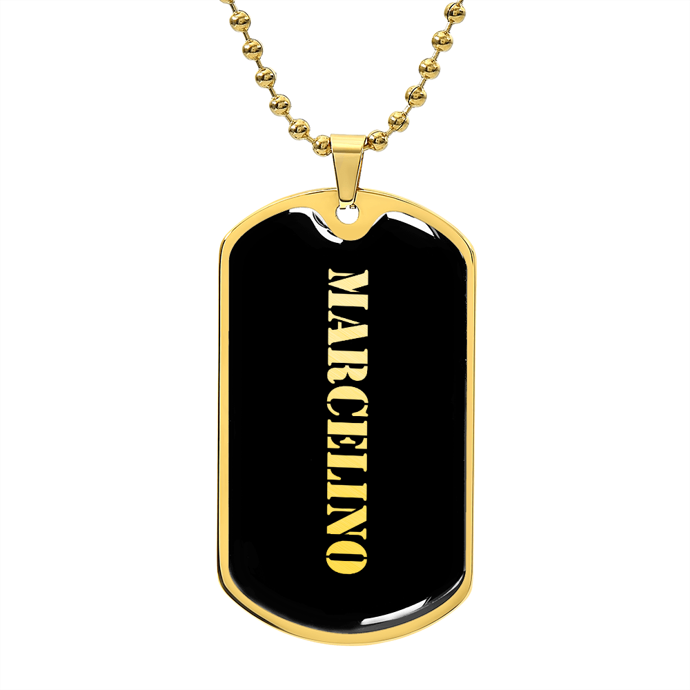 Marcelino v2 - 18k Gold Finished Luxury Dog Tag Necklace