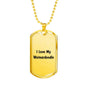 Love My Weimardoodle v4 - 18k Gold Finished Luxury Dog Tag Necklace