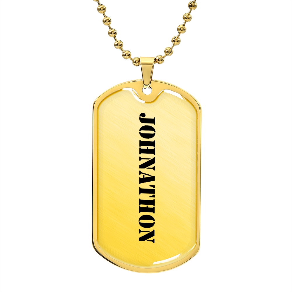 Johnathon - 18k Gold Finished Luxury Dog Tag Necklace