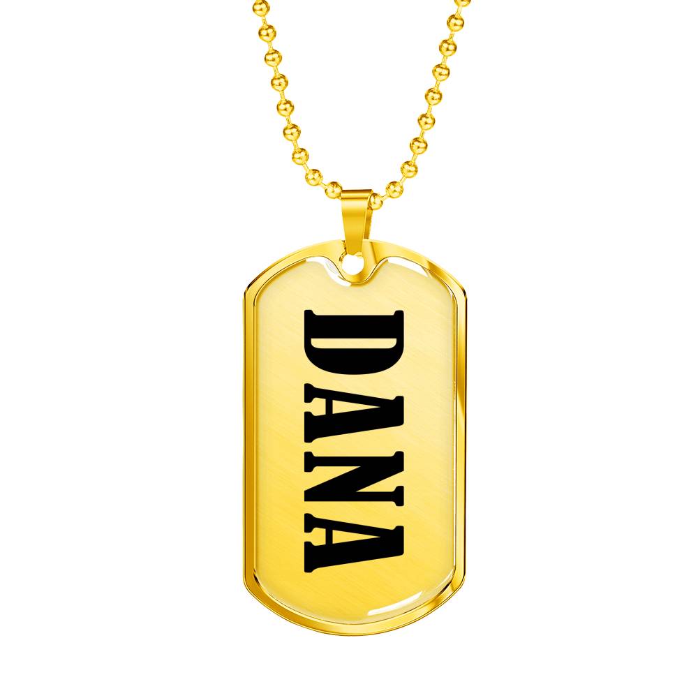 Dana v01 - 18k Gold Finished Luxury Dog Tag Necklace