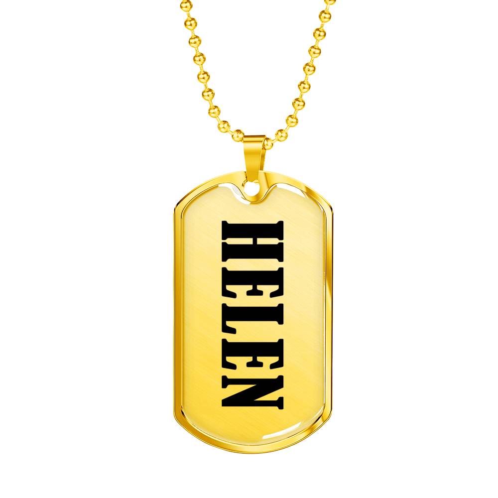 Helen v01 - 18k Gold Finished Luxury Dog Tag Necklace