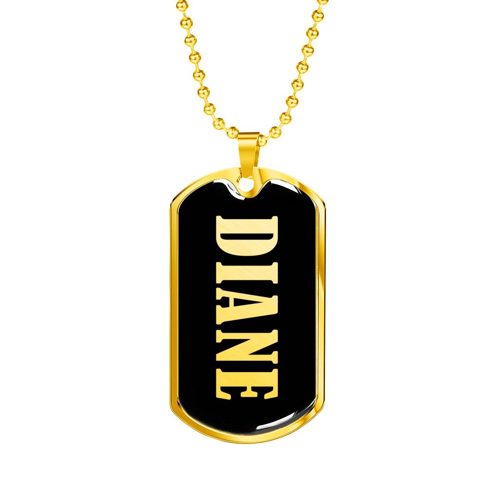 Diane v02 - 18k Gold Finished Luxury Dog Tag Necklace