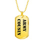 Army Cousin - 18k Gold Finished Luxury Dog Tag Necklace