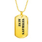 Veteran's Aunt - 18k Gold Finished Luxury Dog Tag Necklace