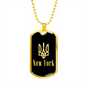 New York v2 - 18k Gold Finished Luxury Dog Tag Necklace
