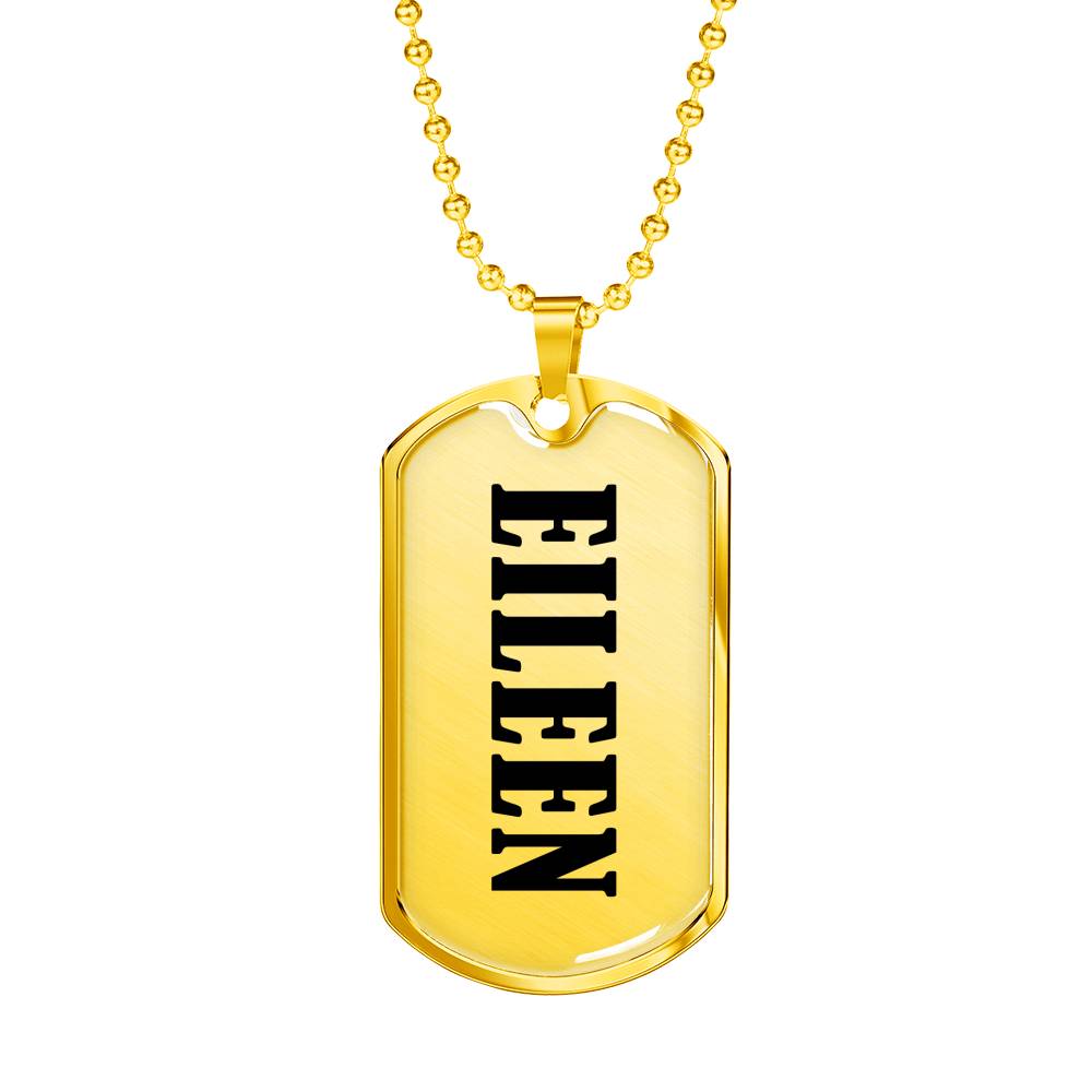 Eileen v01 - 18k Gold Finished Luxury Dog Tag Necklace