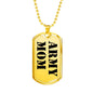 Army Mom - 18k Gold Finished Luxury Dog Tag Necklace