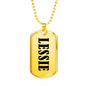 Lessie v01 - 18k Gold Finished Luxury Dog Tag Necklace