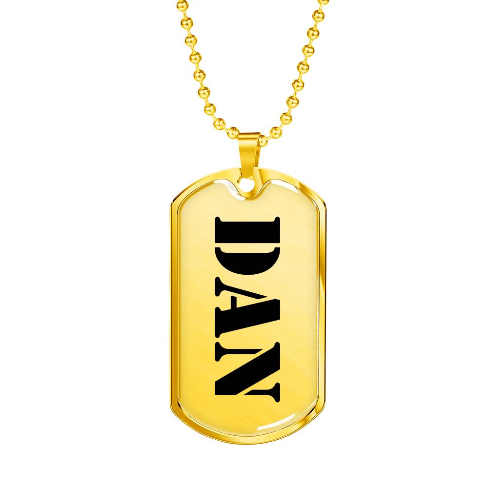Dan - 18k Gold Finished Luxury Dog Tag Necklace
