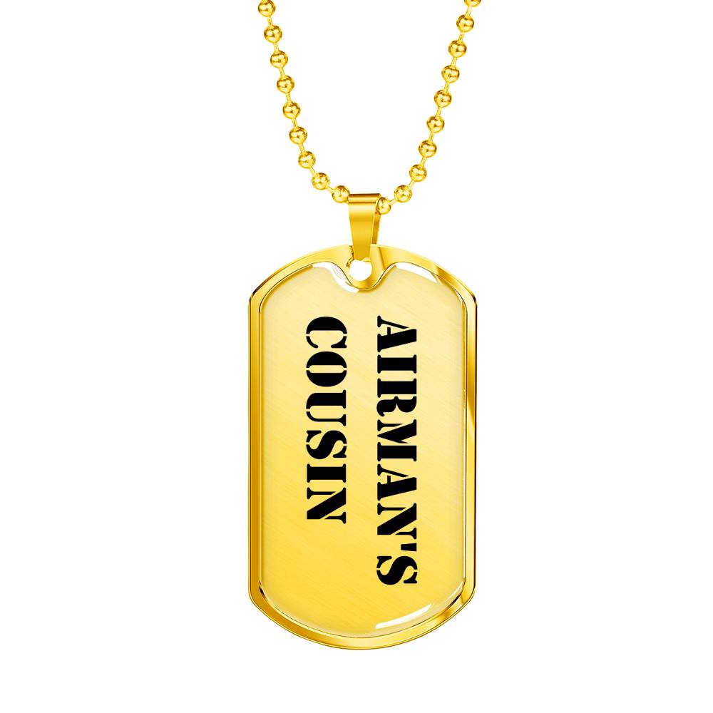 Airman's Cousin - 18k Gold Finished Luxury Dog Tag Necklace