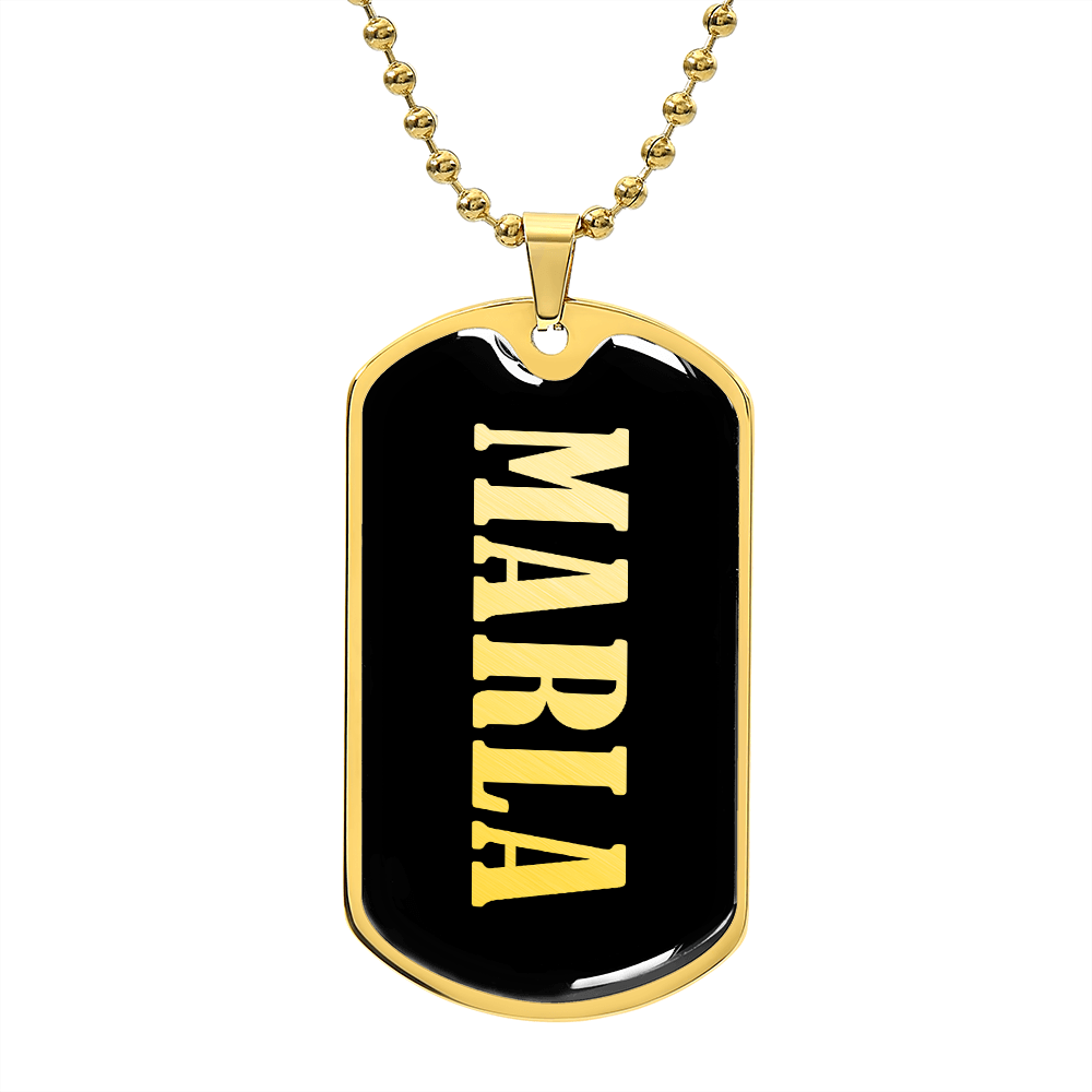 Marla v02 - 18k Gold Finished Luxury Dog Tag Necklace
