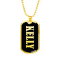 Kelly v02 - 18k Gold Finished Luxury Dog Tag Necklace