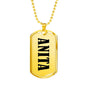 Anita v01 - 18k Gold Finished Luxury Dog Tag Necklace