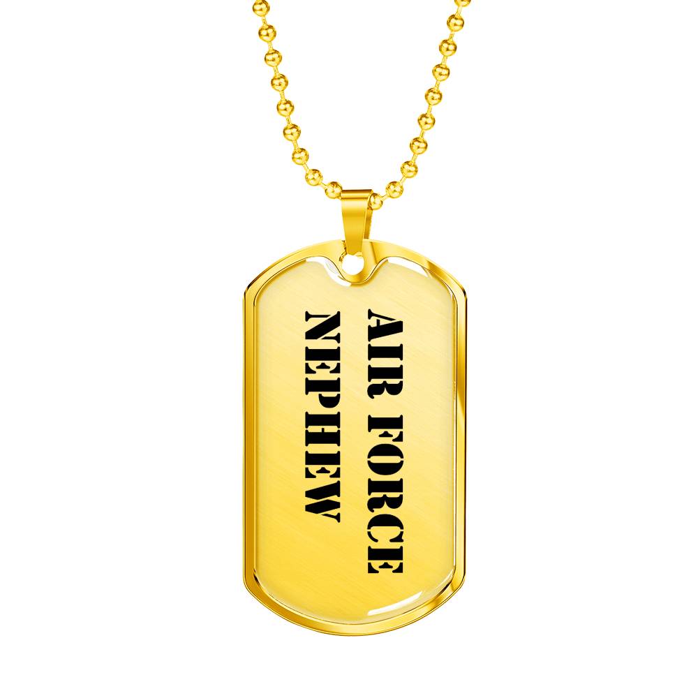 Air Force Nephew - 18k Gold Finished Luxury Dog Tag Necklace