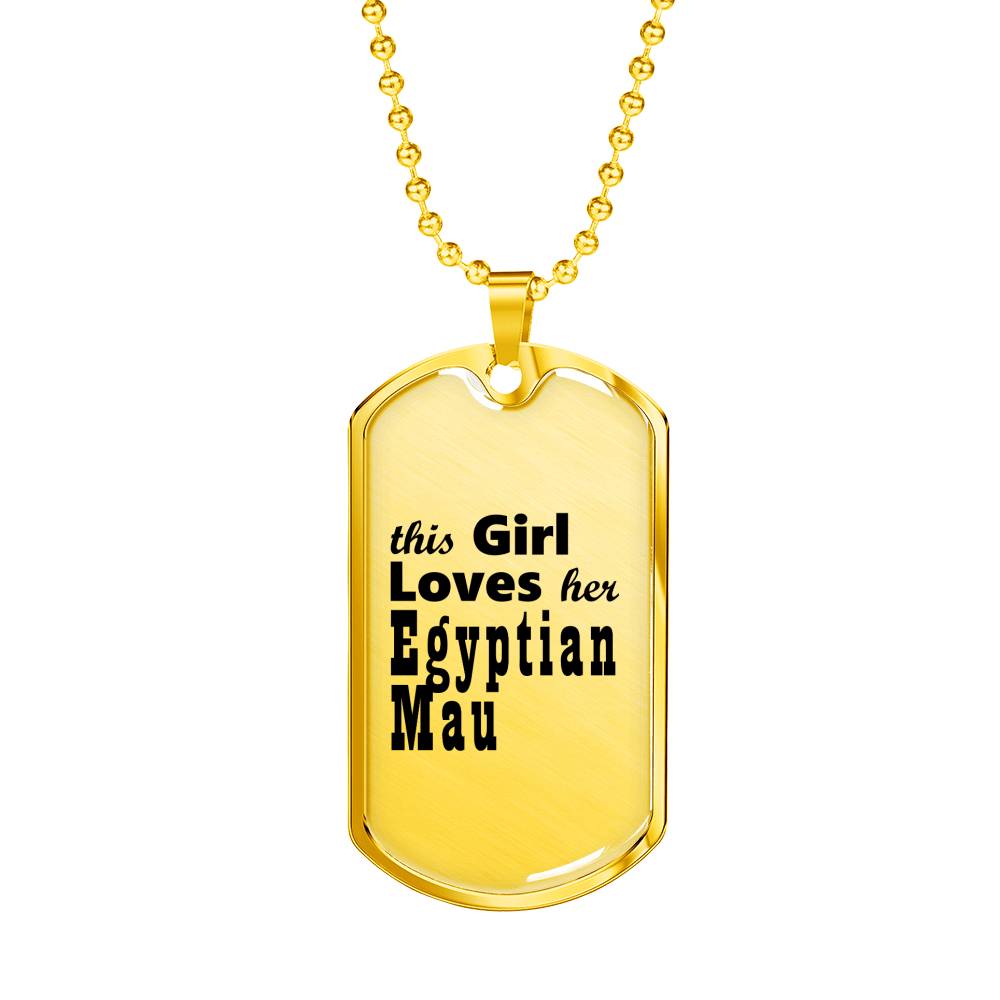 Egyptian Mau - 18k Gold Finished Luxury Dog Tag Necklace