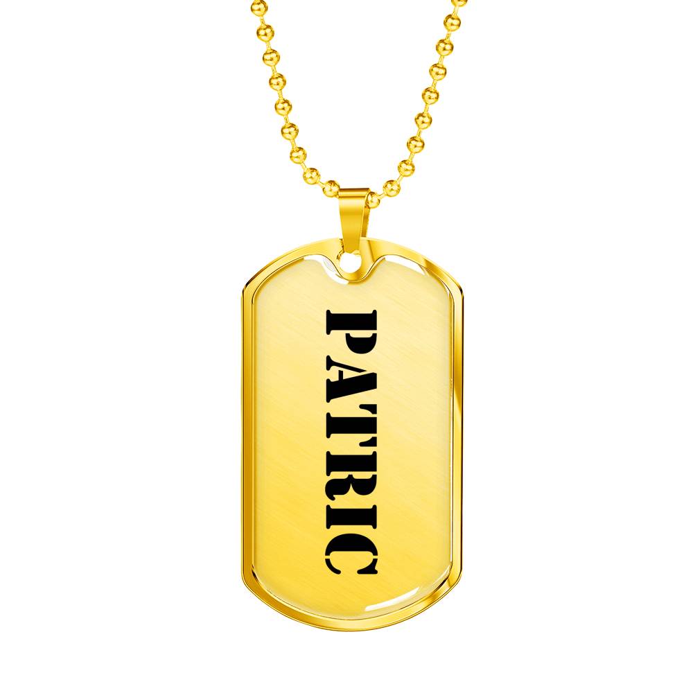 Patrick - 18k Gold Finished Luxury Dog Tag Necklace