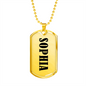 Sophia v01 - 18k Gold Finished Luxury Dog Tag Necklace