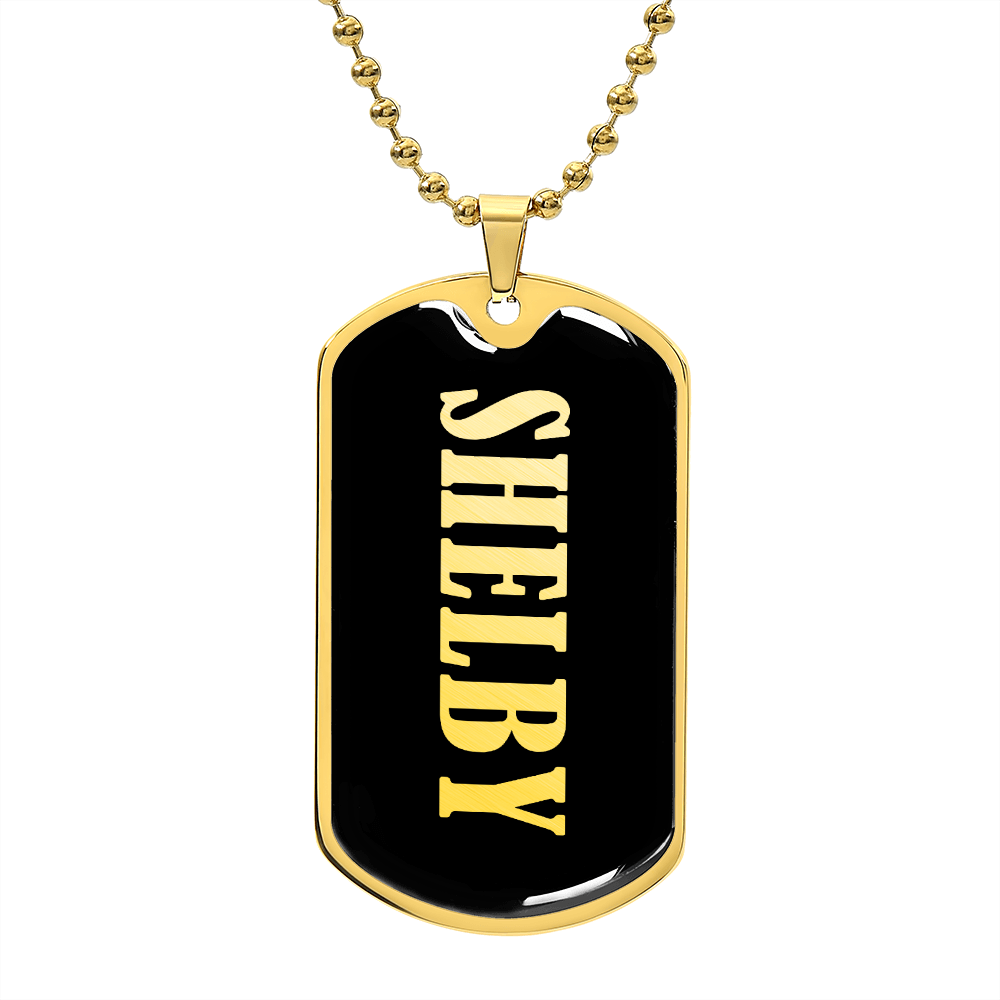 Shelby v02 - 18k Gold Finished Luxury Dog Tag Necklace