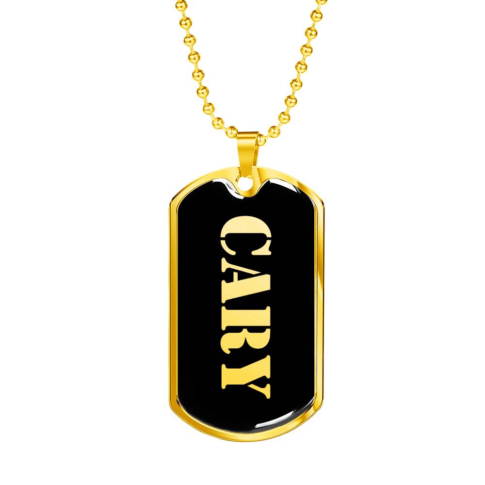 Cary v2 - 18k Gold Finished Luxury Dog Tag Necklace