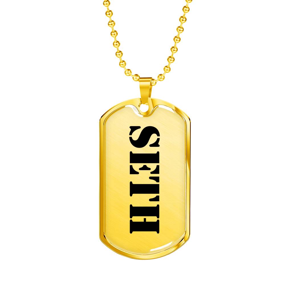Seth - 18k Gold Finished Luxury Dog Tag Necklace