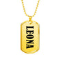 Leona v01 - 18k Gold Finished Luxury Dog Tag Necklace