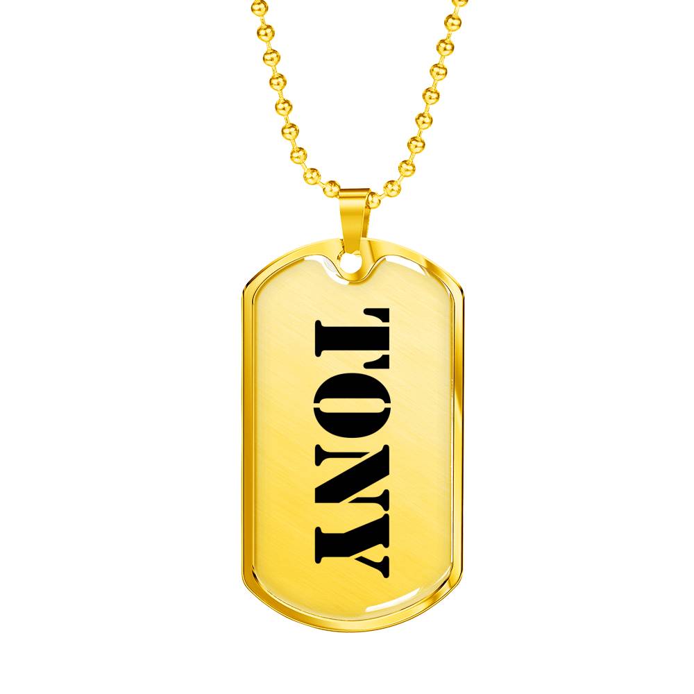 Tony - 18k Gold Finished Luxury Dog Tag Necklace