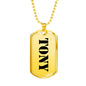 Tony - 18k Gold Finished Luxury Dog Tag Necklace