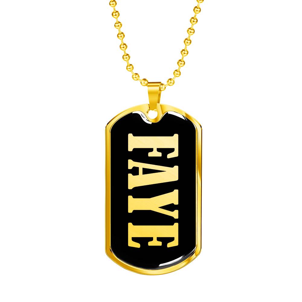 Faye v02 - 18k Gold Finished Luxury Dog Tag Necklace