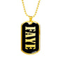 Faye v02 - 18k Gold Finished Luxury Dog Tag Necklace
