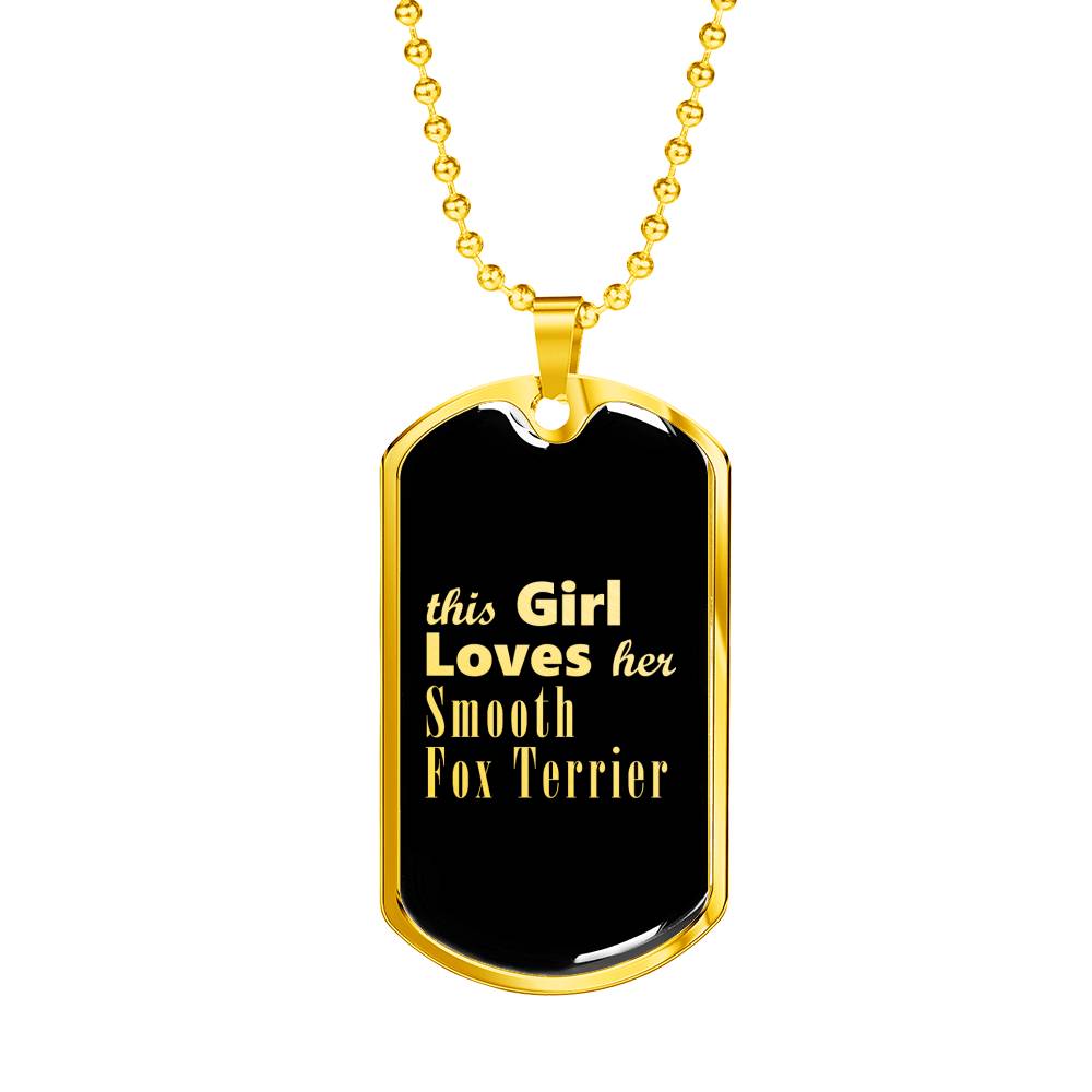 Smooth Fox Terrier v2 - 18k Gold Finished Luxury Dog Tag Necklace