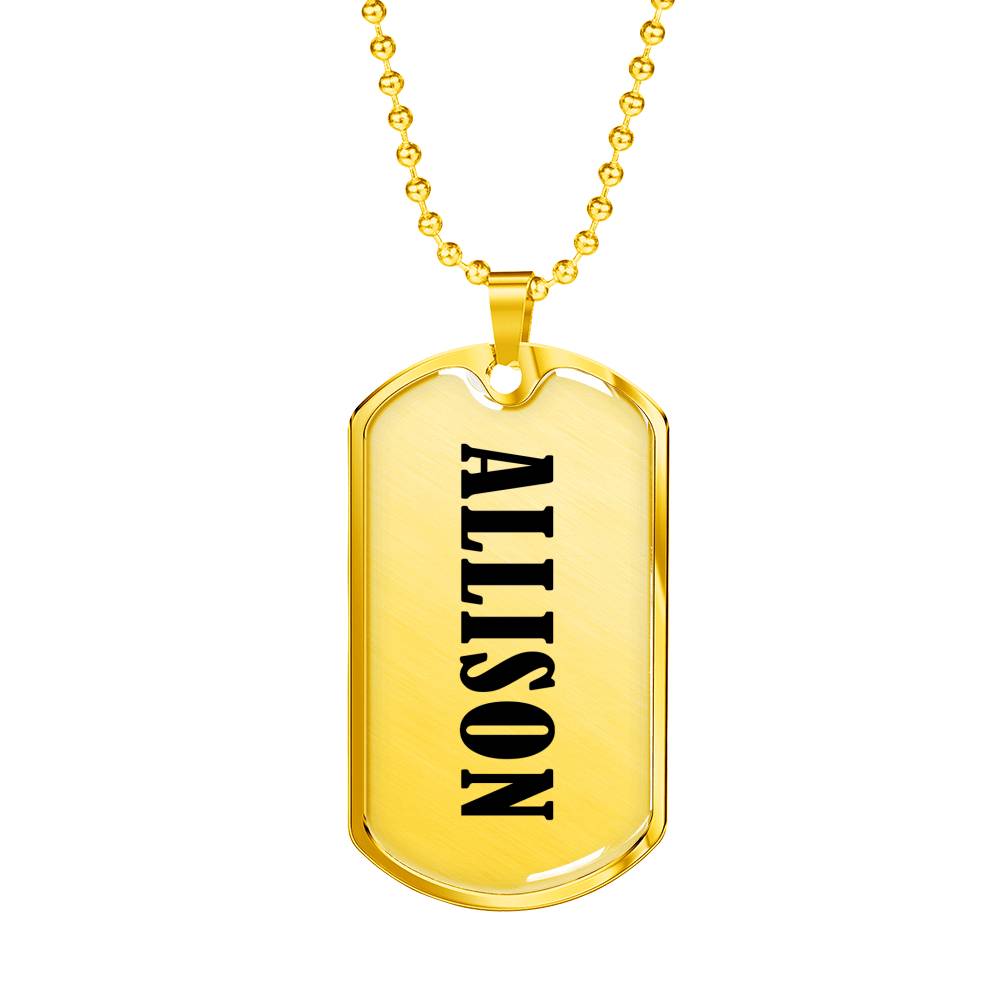 Allison v01 - 18k Gold Finished Luxury Dog Tag Necklace