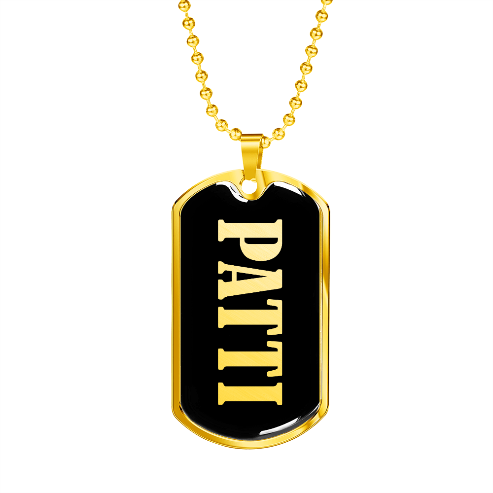 Patti v02 - 18k Gold Finished Luxury Dog Tag Necklace
