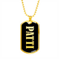 Patti v02 - 18k Gold Finished Luxury Dog Tag Necklace