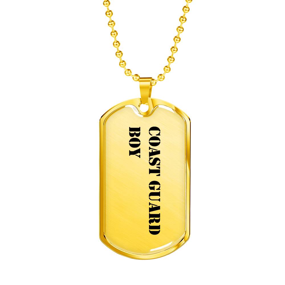 Coast Guard Boy - 18k Gold Finished Luxury Dog Tag Necklace