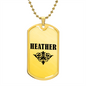Heather v01a - 18k Gold Finished Luxury Dog Tag Necklace