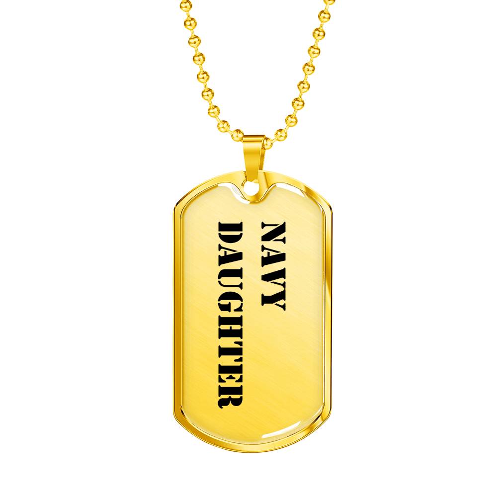 Navy Daughter - 18k Gold Finished Luxury Dog Tag Necklace