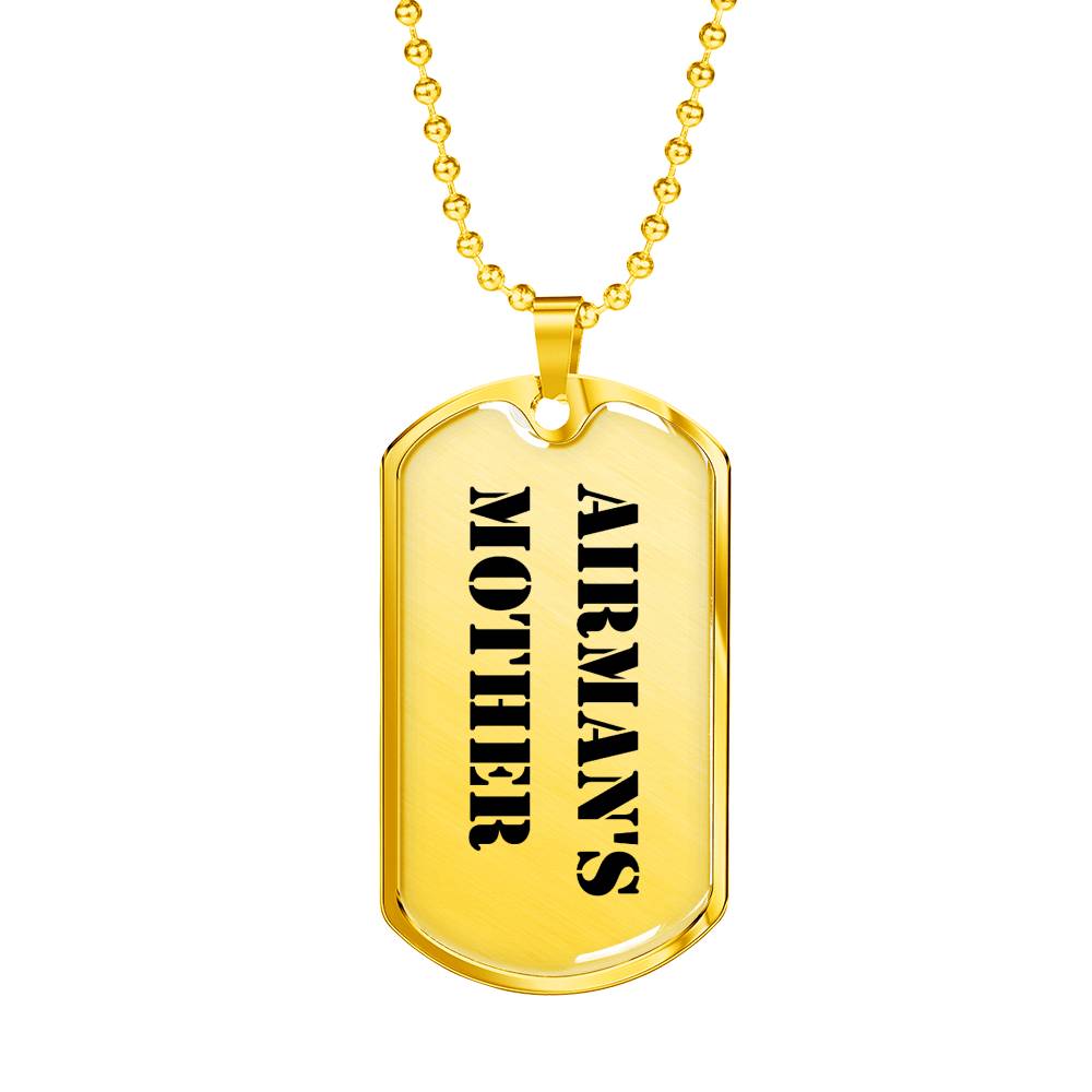 Airman's Mother - 18k Gold Finished Luxury Dog Tag Necklace