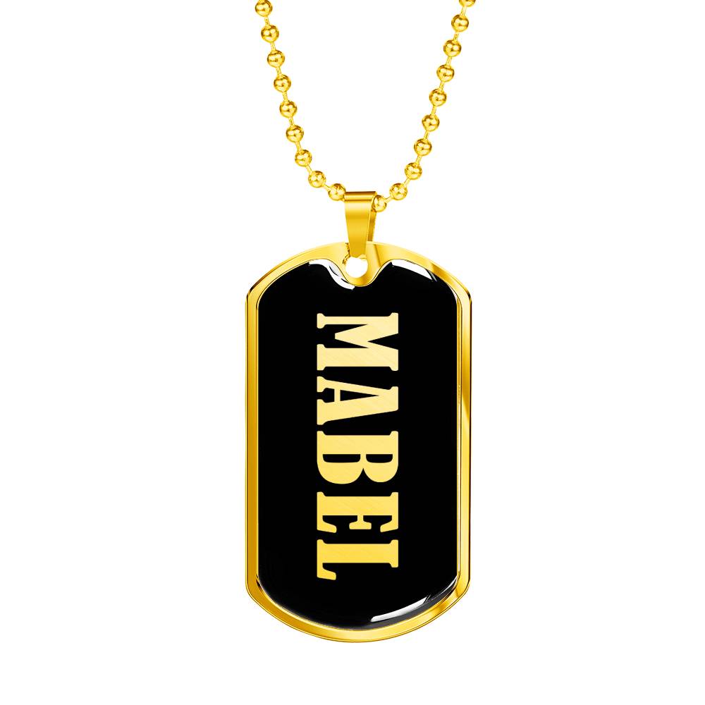 Mabel v02 - 18k Gold Finished Luxury Dog Tag Necklace