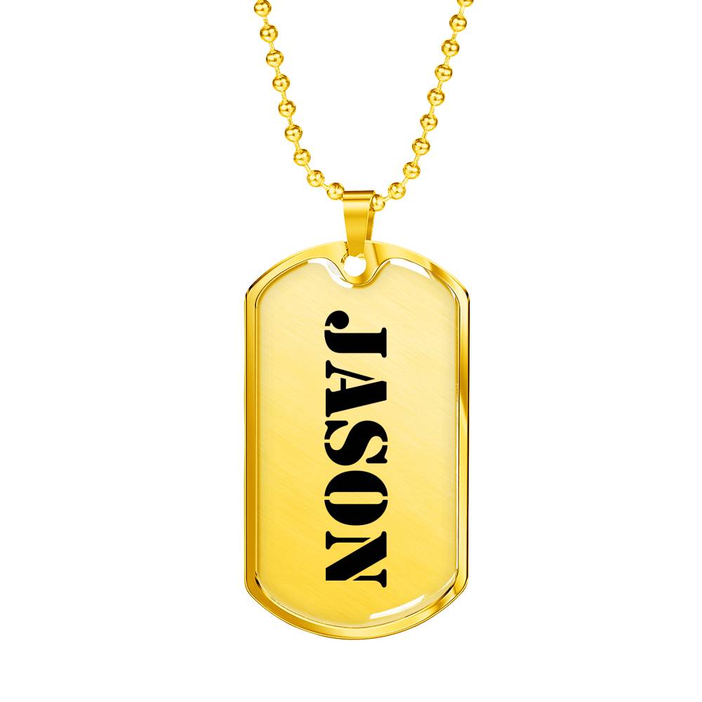 Jason - 18k Gold Finished Luxury Dog Tag Necklace
