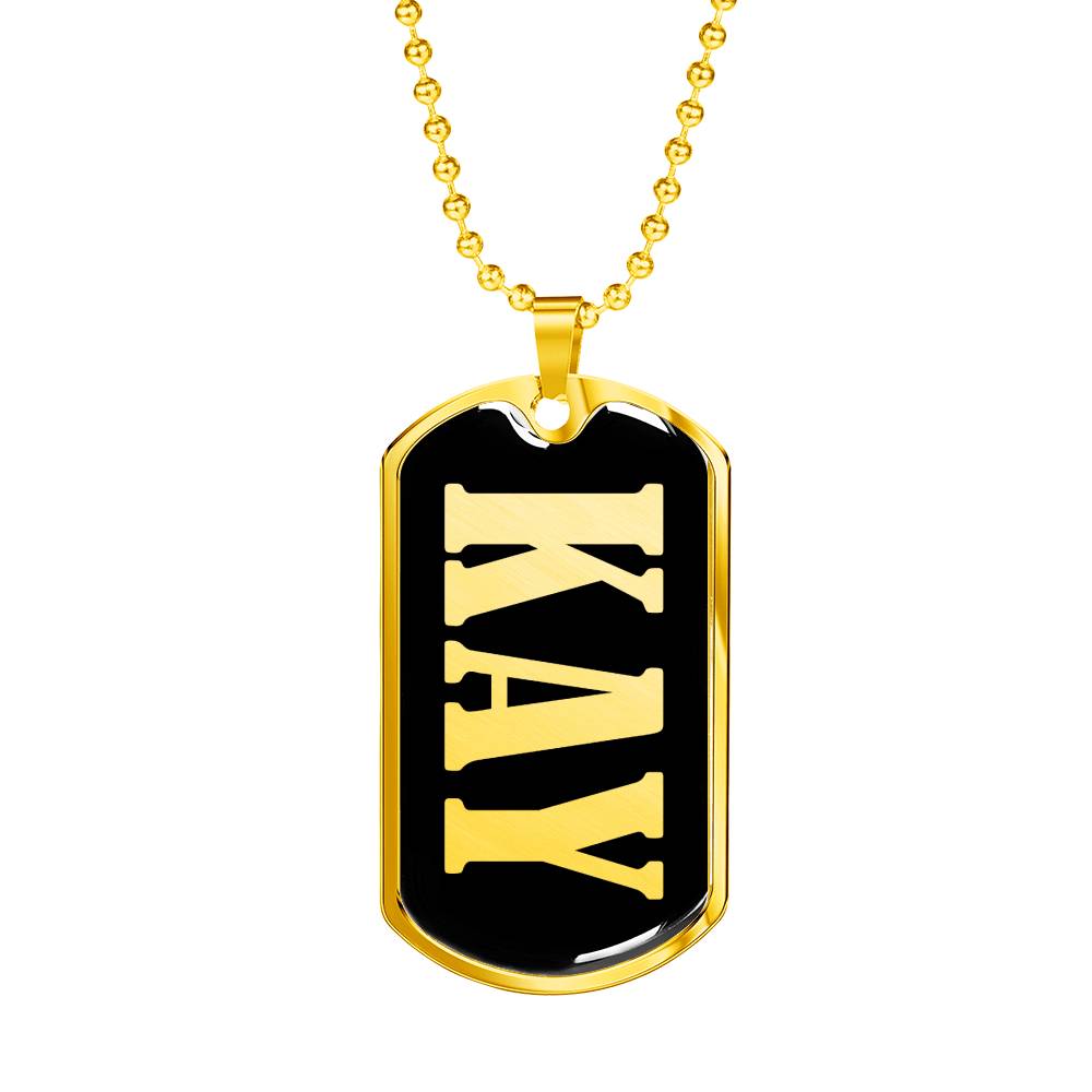 Kay v02 - 18k Gold Finished Luxury Dog Tag Necklace