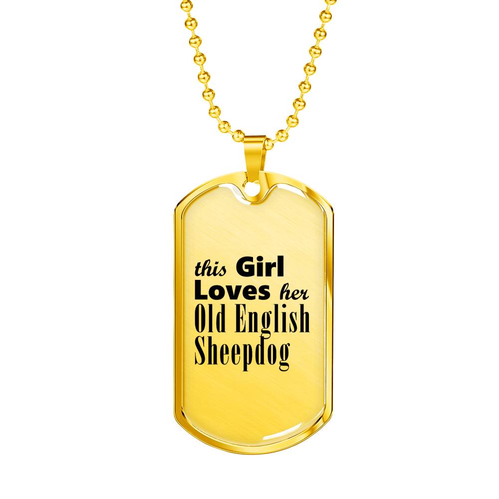 Old English Sheepdog - 18k Gold Finished Luxury Dog Tag Necklace