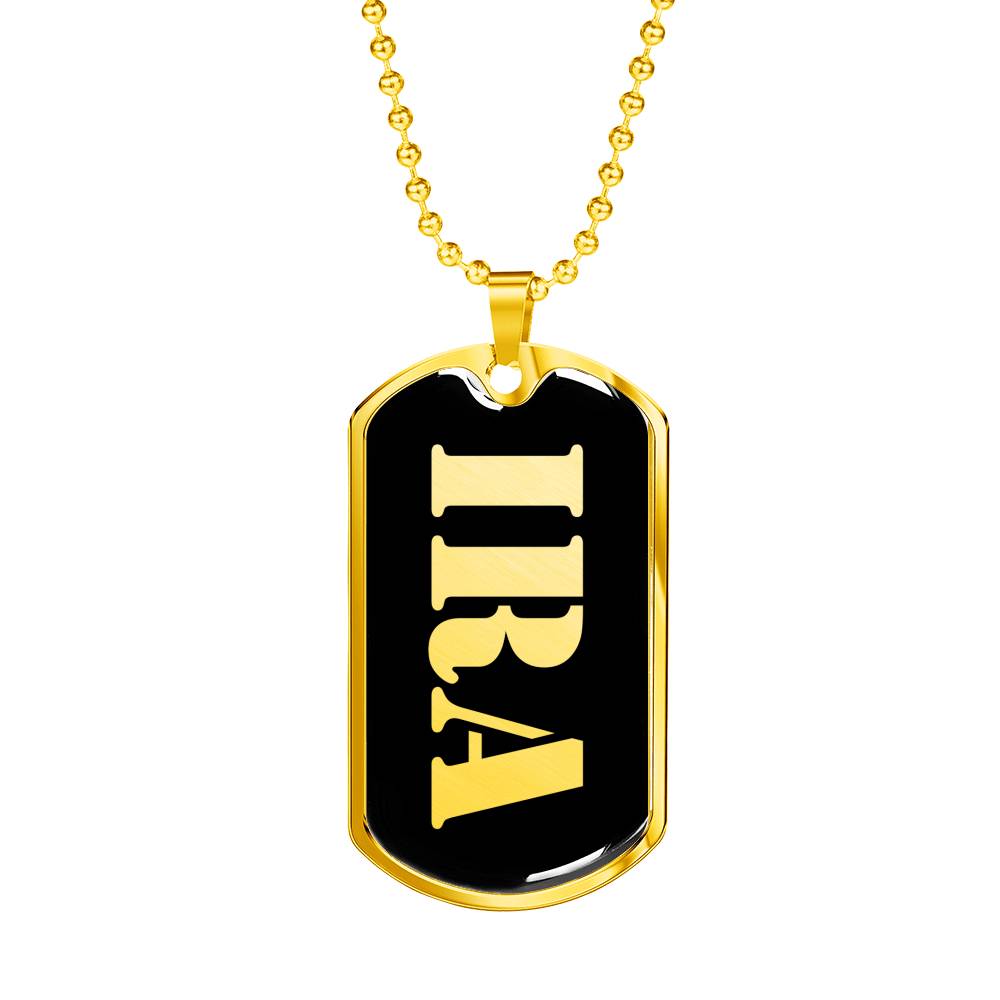 Ira v2 - 18k Gold Finished Luxury Dog Tag Necklace