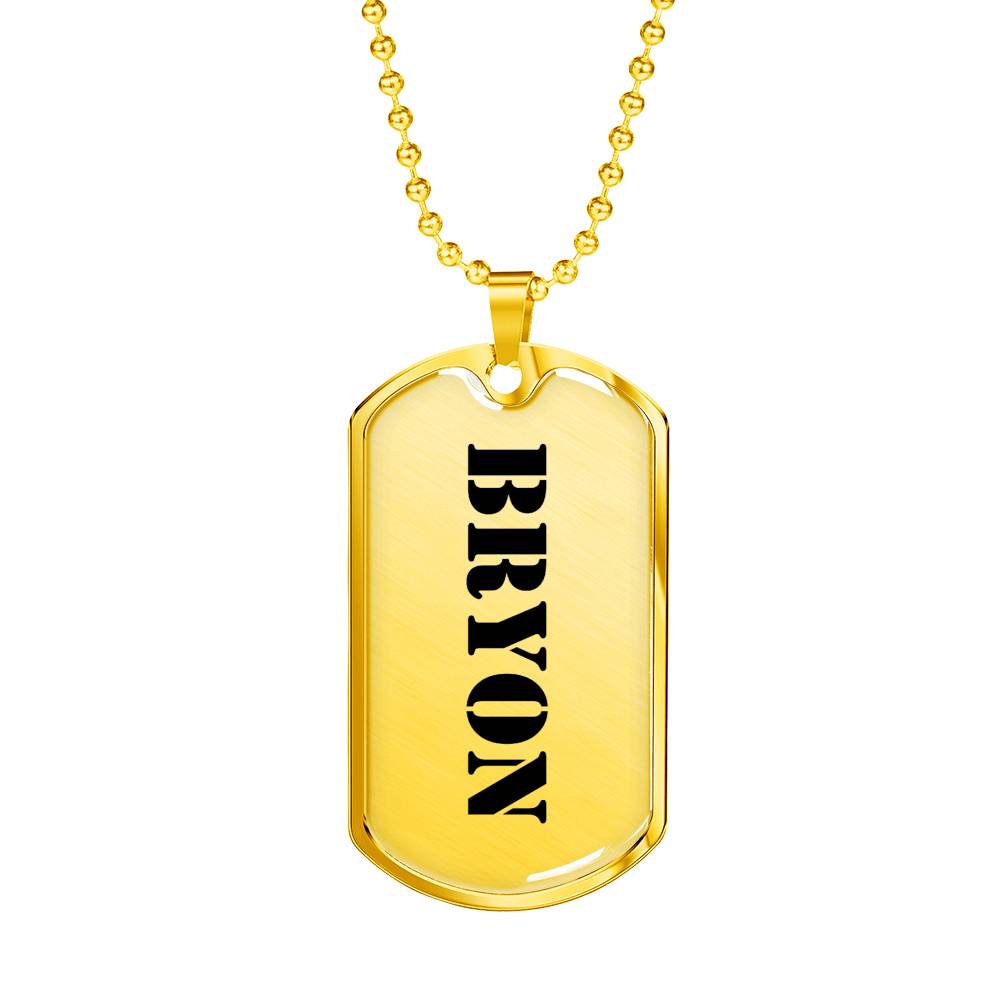Bryon - 18k Gold Finished Luxury Dog Tag Necklace