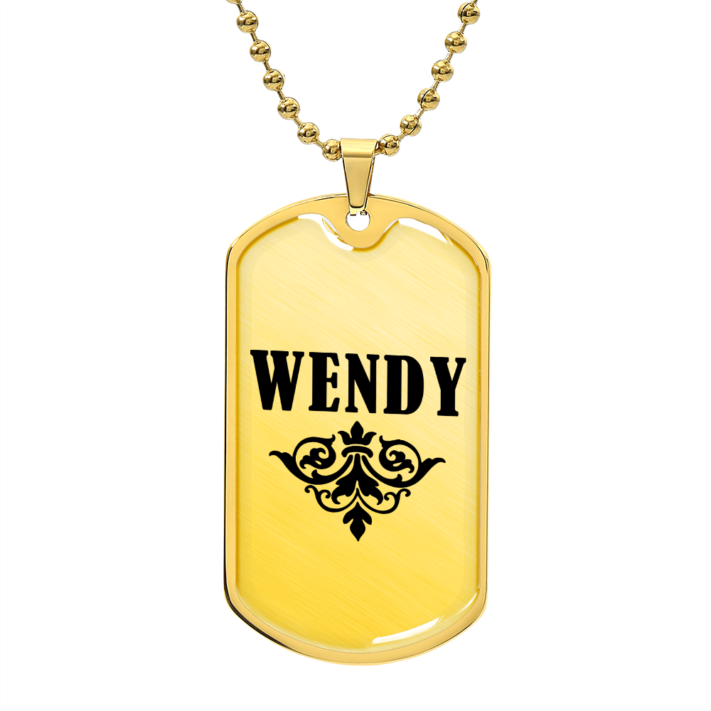 Wendy v01a - 18k Gold Finished Luxury Dog Tag Necklace