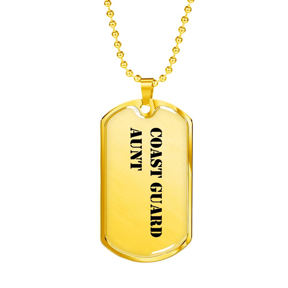 Coast Guard Aunt - 18k Gold Finished Luxury Dog Tag Necklace