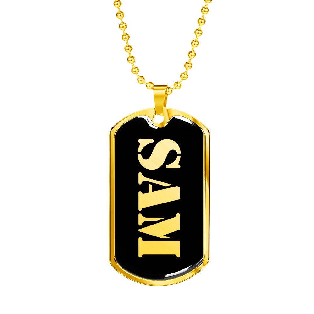 Sam v2 - 18k Gold Finished Luxury Dog Tag Necklace