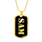 Sam v2 - 18k Gold Finished Luxury Dog Tag Necklace