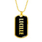 Lucille v02 - 18k Gold Finished Luxury Dog Tag Necklace